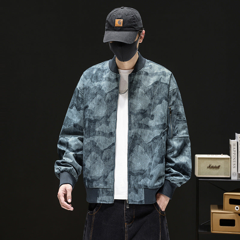 Men's Fashion Bomber Jacket with Fantasy Pattern