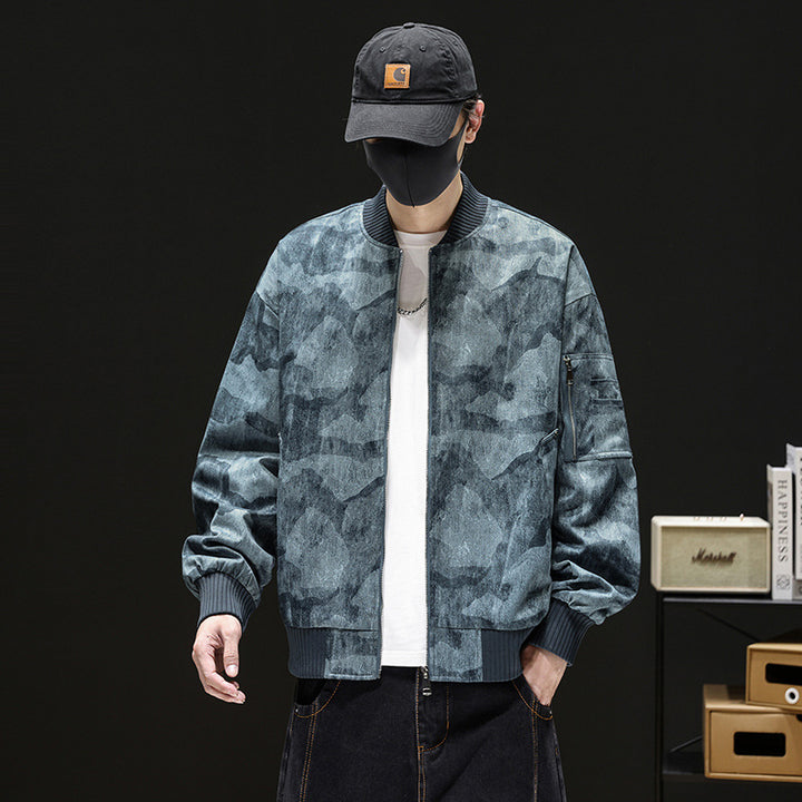 Men's Fashion Bomber Jacket with Fantasy Pattern