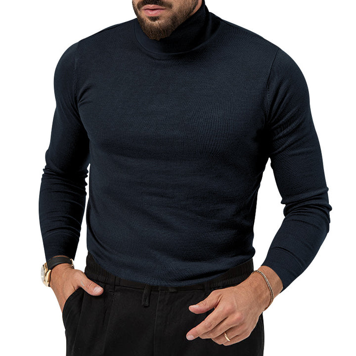 Men's Slim-Fit Turtleneck Sweater Fine Knit with Stretch, Slim Silhouette and Ribbed Cuffs Mune Fashion