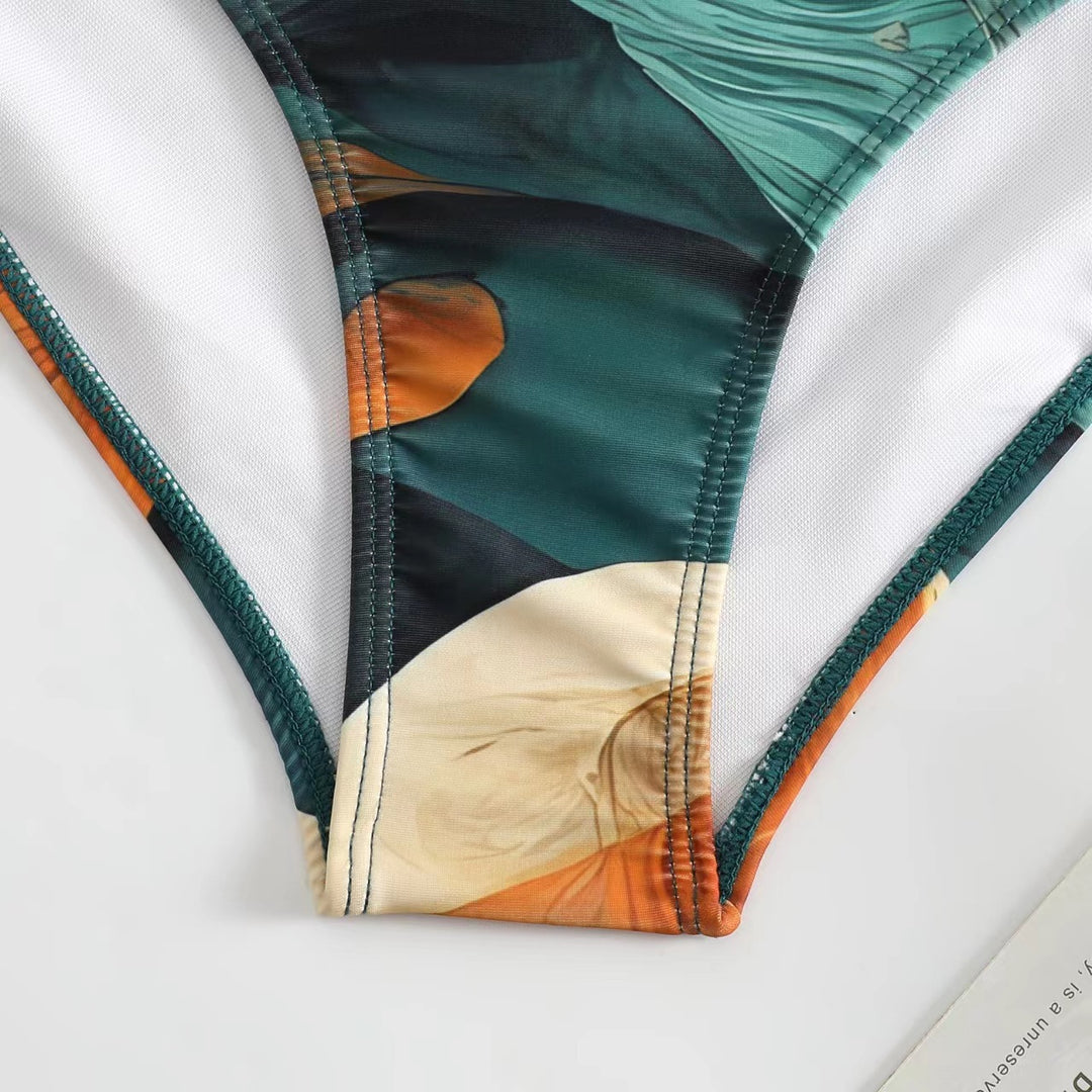 Women's Bather Set with Ruffles and Floral Design Mune Fashion