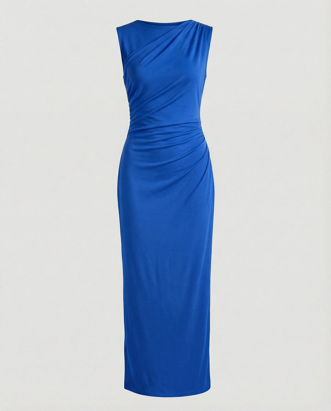 Ladies Satin Maxi Dress with Draping