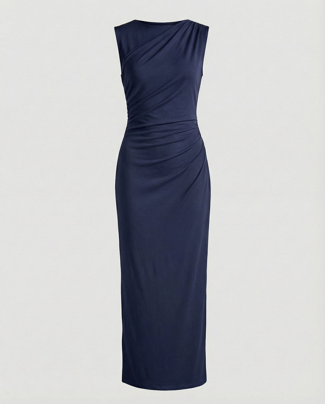 Ladies Satin Maxi Dress with Draping