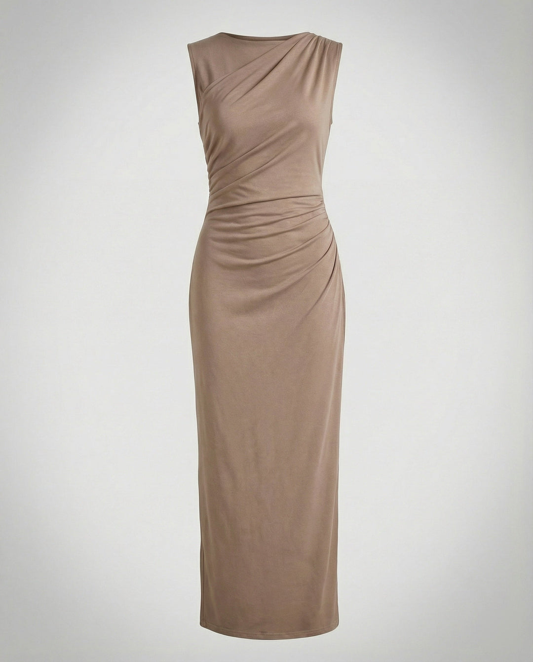 Ladies Satin Maxi Dress with Draping