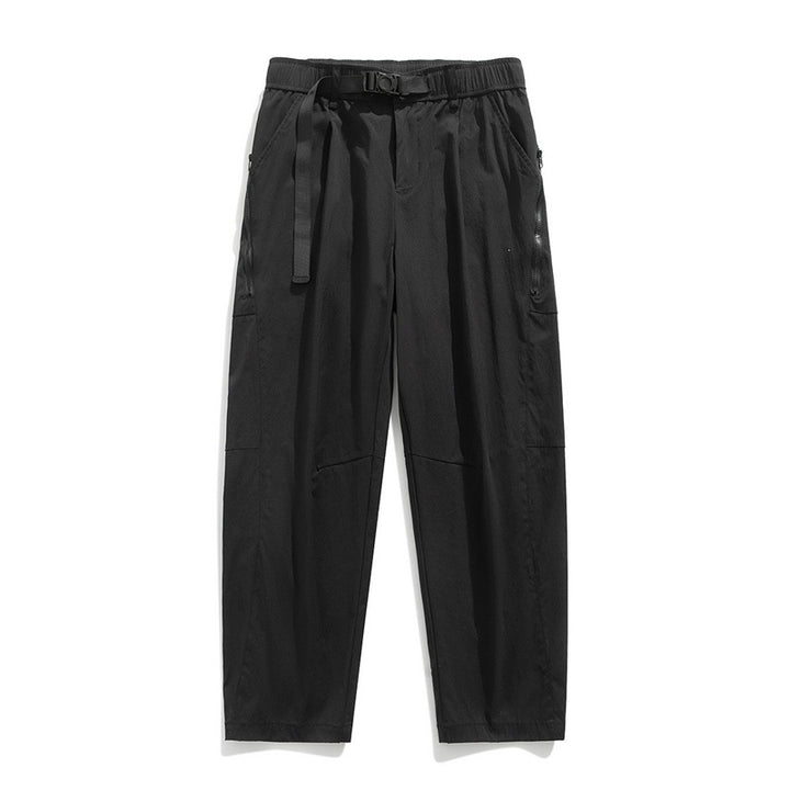 Men's Lightweight Tech Cargo Pants with Elastic Waistband, Side Zippers & Quick Release Belt Mune Fashion