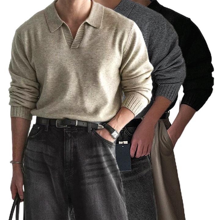 Men's Fashionable Chunky Knit Sweater with Stand-up Collar Mune Fashion