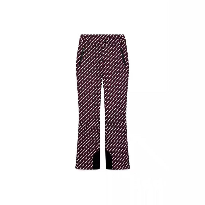 Women's Patterned Stretch Jogging Pants with Flared Leg, Elastic Drawstring Waistband and Zipper Pockets Mune Fashion