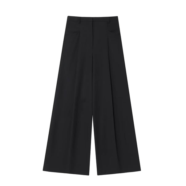 Women's High-Waisted Culotte Pants with Wide Leg and Pleat Mune Fashion