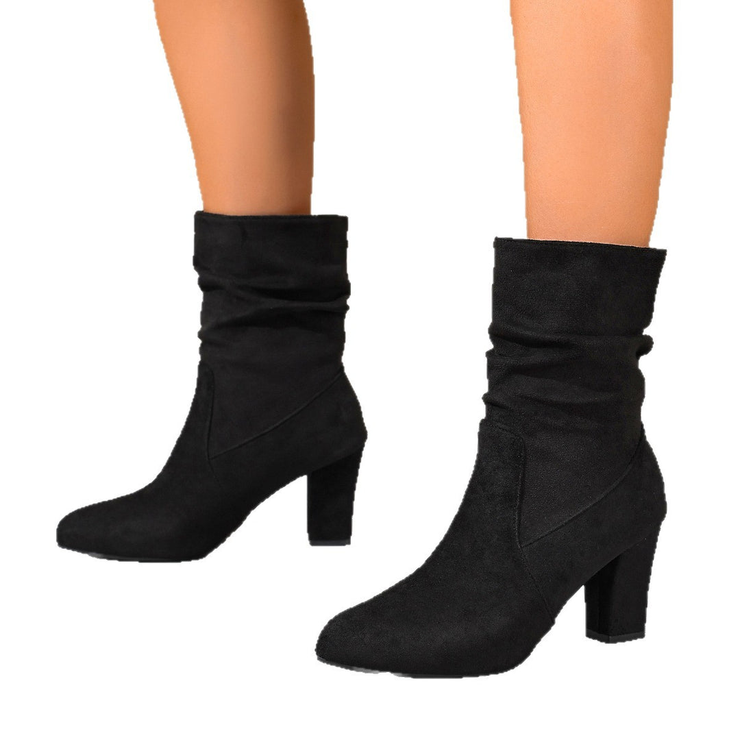 Women's Fashion Ankle Boots with Blocking Heel Mune Fashion