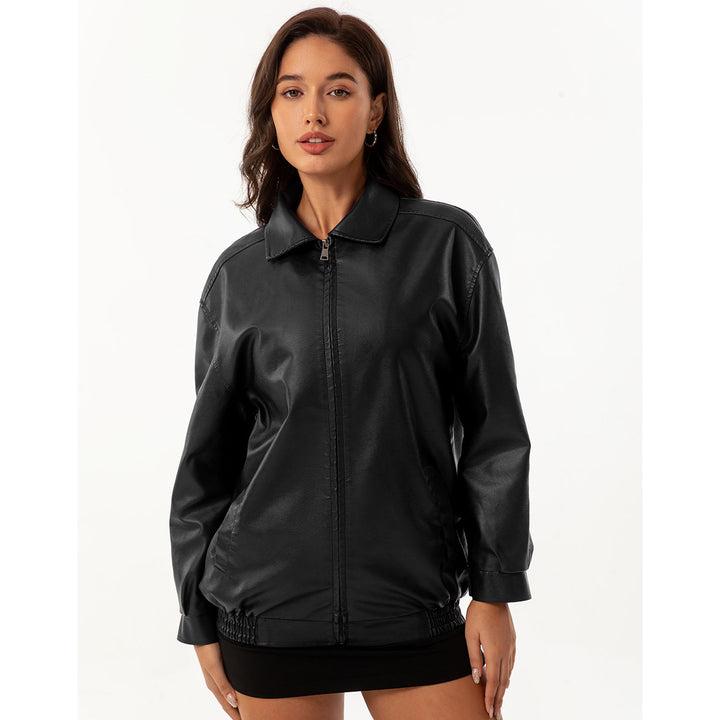 Women nan light satin bomber jacket with zipper and loose fit Mune Fashion