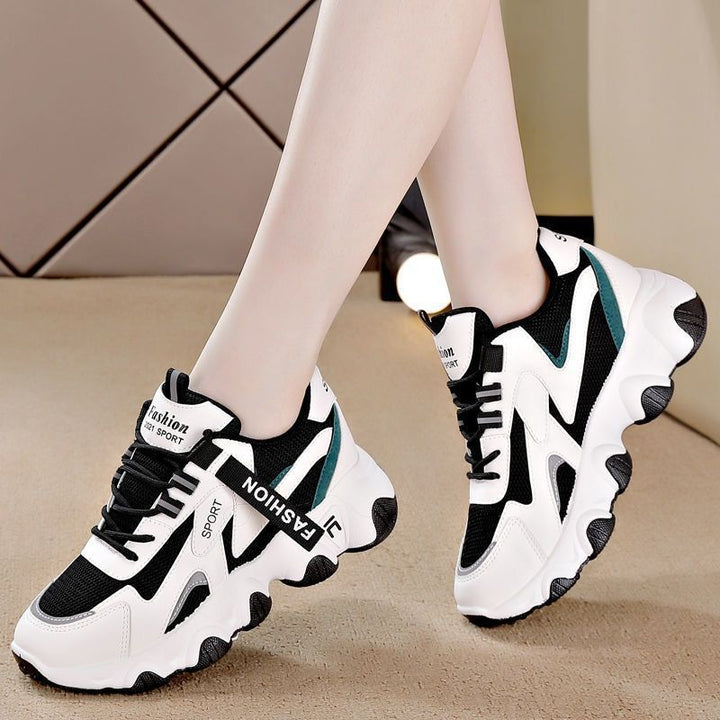 Women's Sporty Sneakers with Breathable Mesh Upper and Cushioned Outsole Mune Fashion