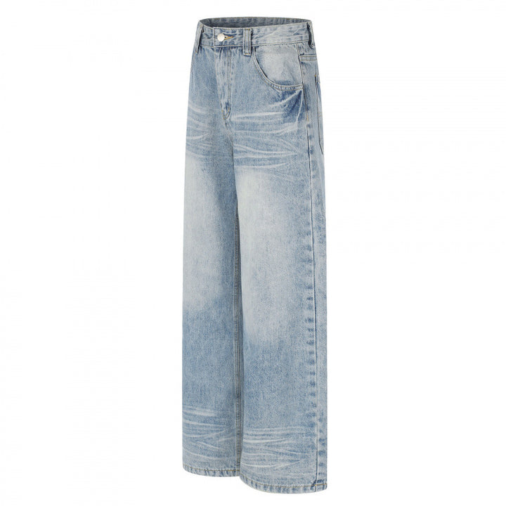 Women's short-cut high-waist culotte jeans with wide leg, retro wash, and soft denim quality Mune Fashion