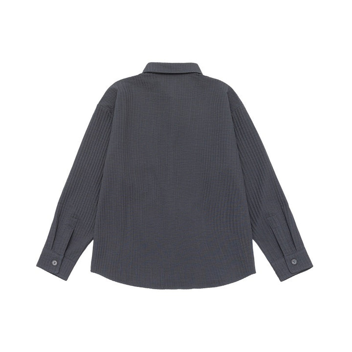 Unisex Textured Oversized Shirt Jacket with Waffle Structure and Chest Pocket Mune Fashion