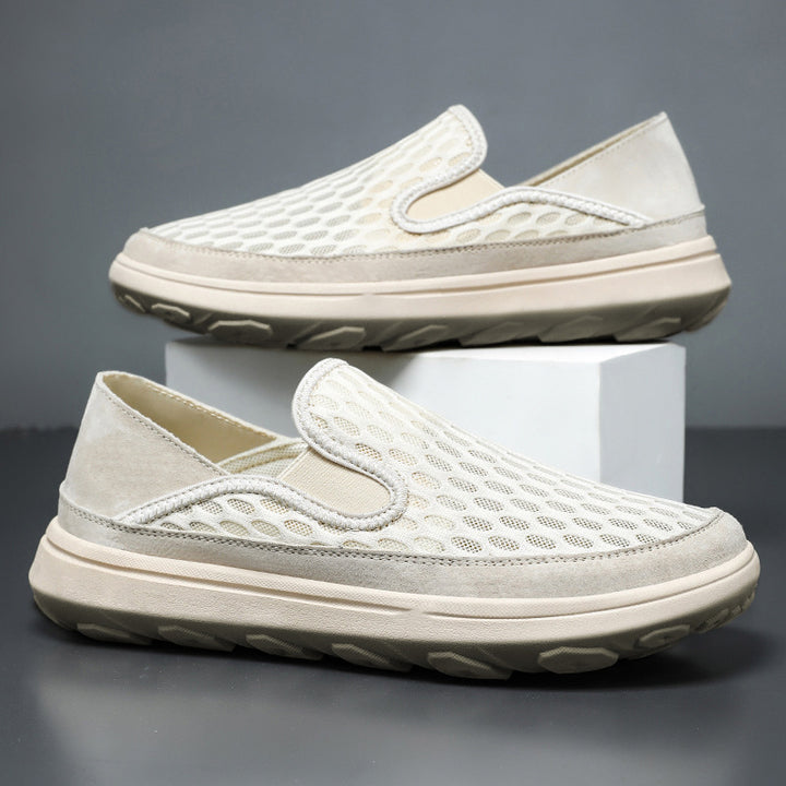 Men's breathable mesh slip-on loafer with elastic inserts and shock-absorbing EVA sole Mune Fashion