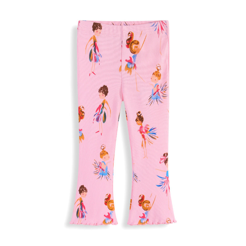 Girl Leggings with Colorful Ballerina Design Mune Fashion