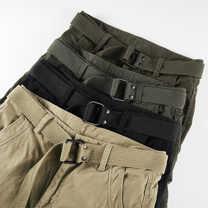 Men's Multifunctional Canvas Cargo Pants with Knee Pleats and Multiple Pockets Mune Fashion