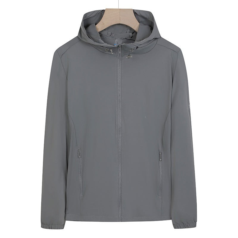Unisex Lightweight wind and water-repellent hooded transitional jacket with full zipper, zippered pockets & elastic cuffs Mune Fashion