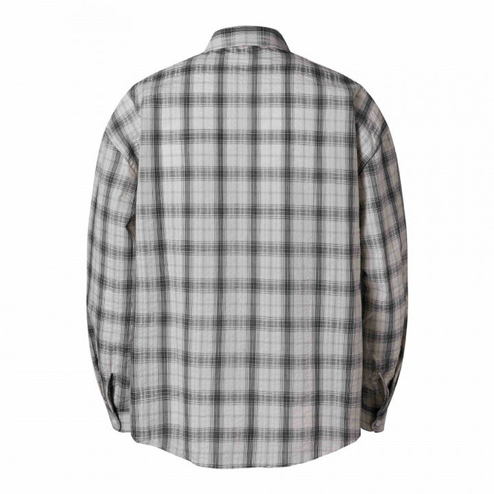 Unisex Oversized Checkered Shirt in Linen Blend with Shirt Collar, Chest Pocket, and Boxy Silhouette Mune Fashion