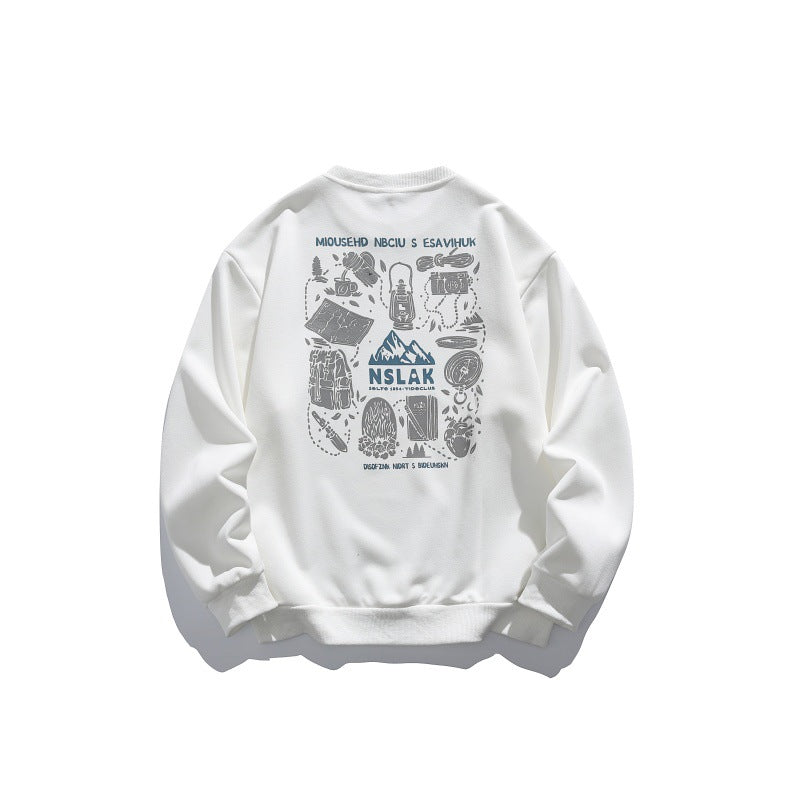 Unisex Loose Round Neck Sweatshirt with fine Waffle Structure Mune Fashion