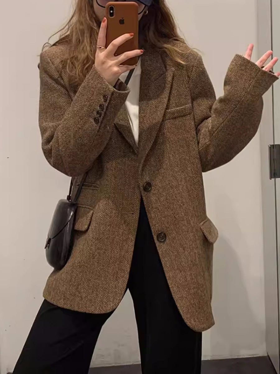 Ladies Stylish Tweed Blazer Mune Fashion
