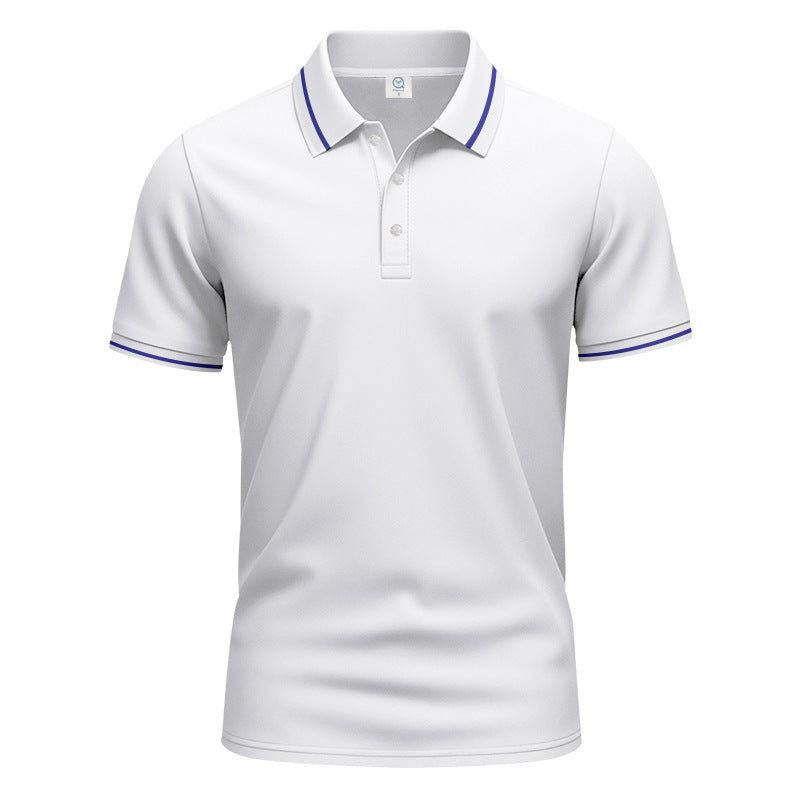 Men's breathable interlock polo shirt with contrast tipping, short button placket and slim silhouette Mune Fashion