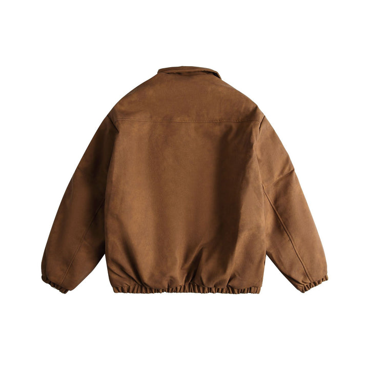 Men's Boxy Suede-Effect Blouson Jacket with Applied Flap Pockets Mune Fashion
