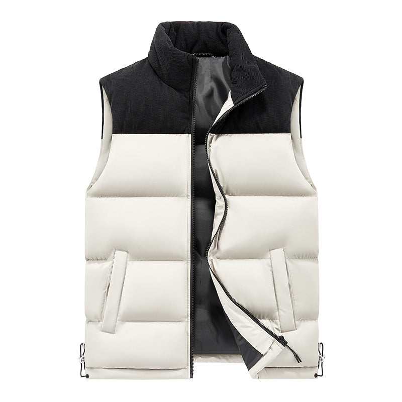 Men's Padded Quilted Vest with High Collar and Adjustable Hem Mune Fashion
