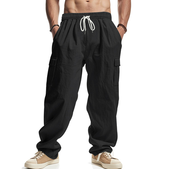 Men's Loose Fit Cargo Pants made of lightweight ripstop with elastic waistband and flap pockets Mune Fashion