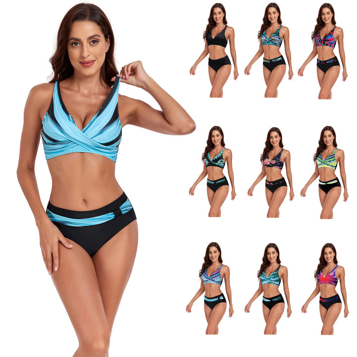 Women's sporty bikini set with trendy cut and modern graphic design Mune Fashion