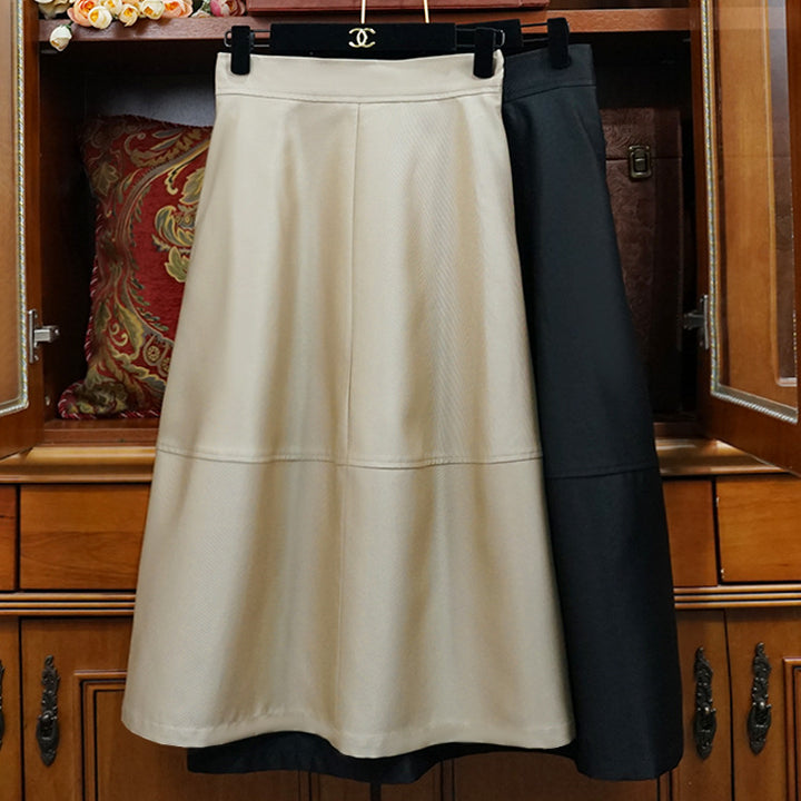 Ladies Elegant, Swinging Leather Skirt Mune Fashion