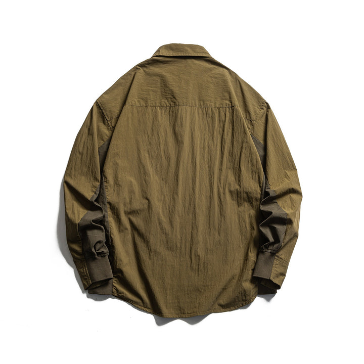 Men's Oversized Shirt with Chest Pocket and Ribbed Cuffs Mune Fashion