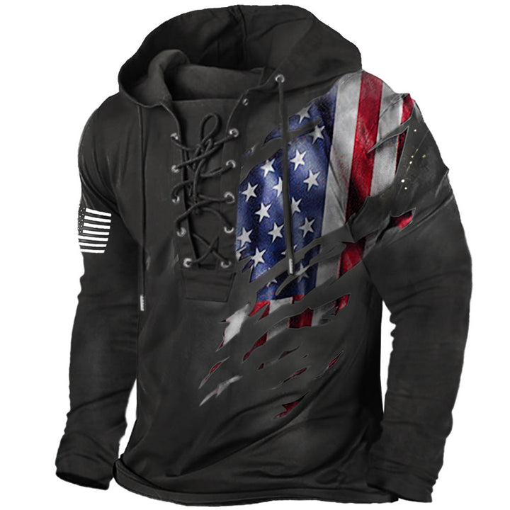 Men's Hoodie with Creative Graphic Elements Mune