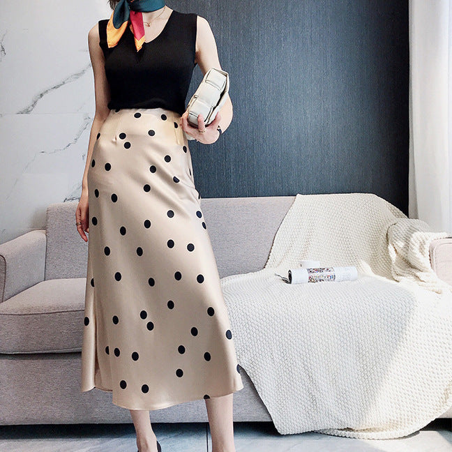Ladies Elegant Maxi Skirt with Polka Dots Mune Fashion