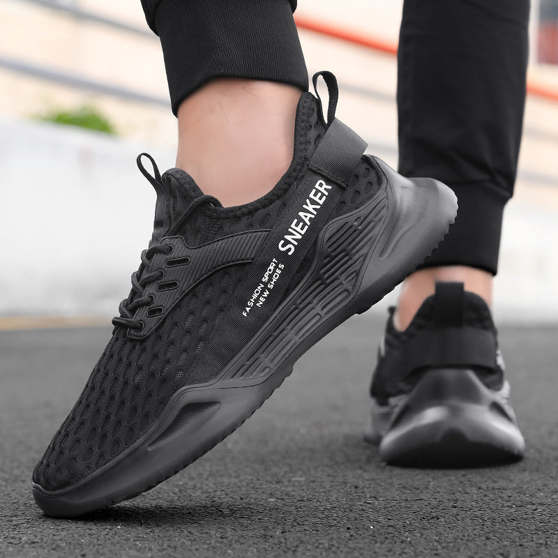 Unisex nan breathable knit sports shoe with honeycomb structure, sock-like shaft and cushioned lightweight foam midsole Mune Fashion