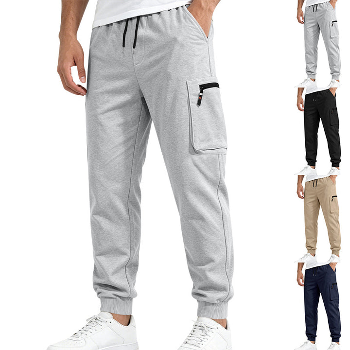 Men's Multifunctional Slim Jogging Pants with Cargo Pocket, Elastic Drawstring and Ribbed Cuffs Mune Fashion