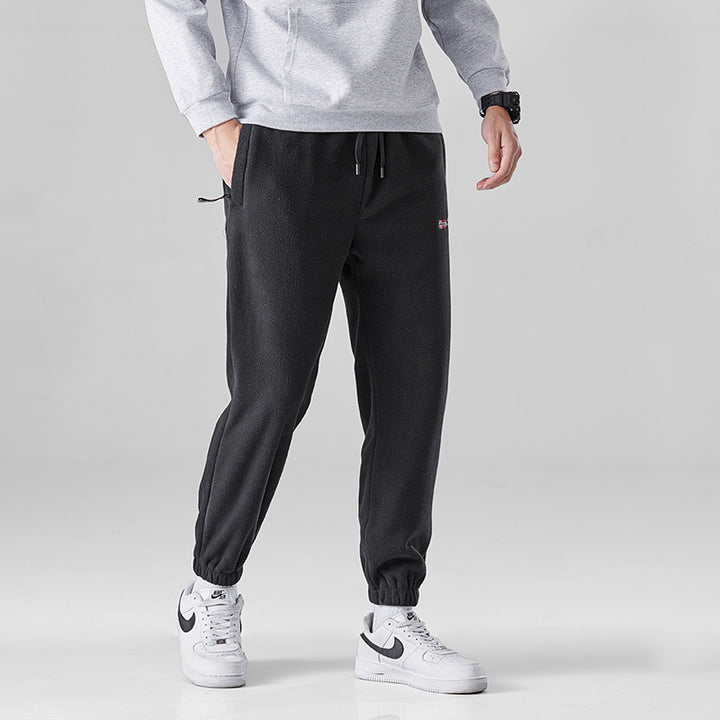 Women Comfortable Thermo-Fleece Jogging Pants with Elastic Waistband and Zipper Pockets Mune Fashion