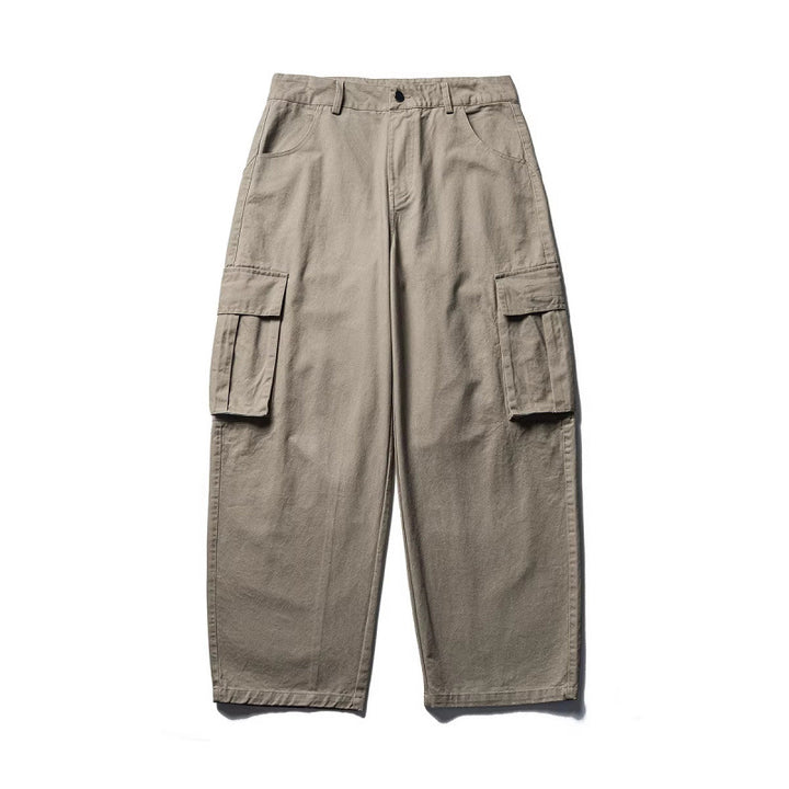 Men's Loose Cargo Pants made of Cotton Blend with Large Flap Pockets and Relaxed Fit Mune Fashion