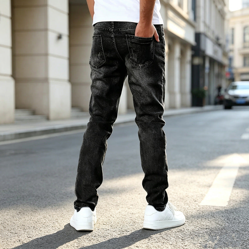 Men's Elegant Slim-Fit Jeans with Fashionable Used-Look Mune Fashion