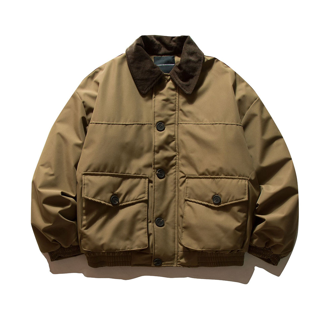 Men's short-cut thermal insulated field blouson with cord collar and spacious flap pockets Mune Fashion