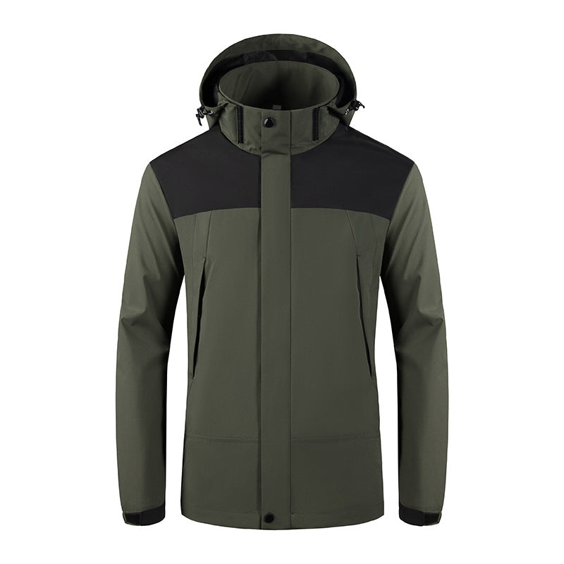 Men's Wind and Water Resistant Softshell Jacket with Hood and Concealed Zipper Mune Fashion