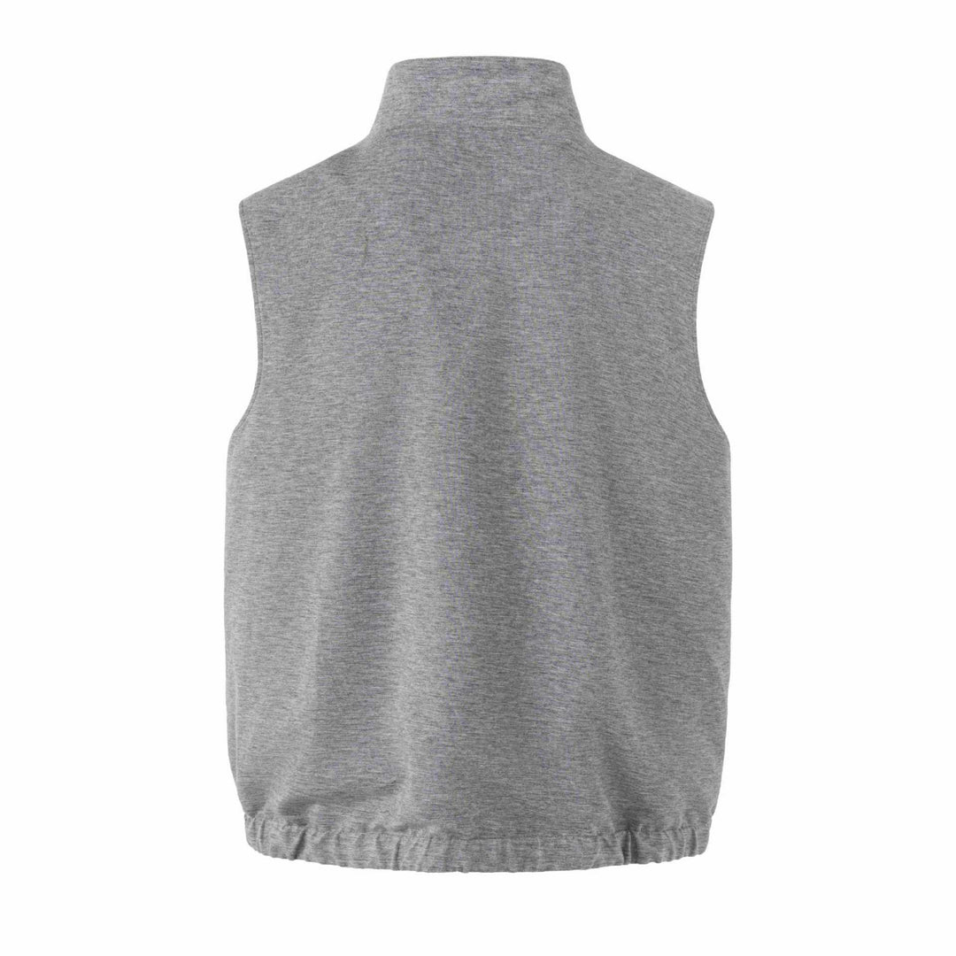 Unisex Reversible Padded Vest with High Stand-Up Collar and Elastic Hem Mune Fashion