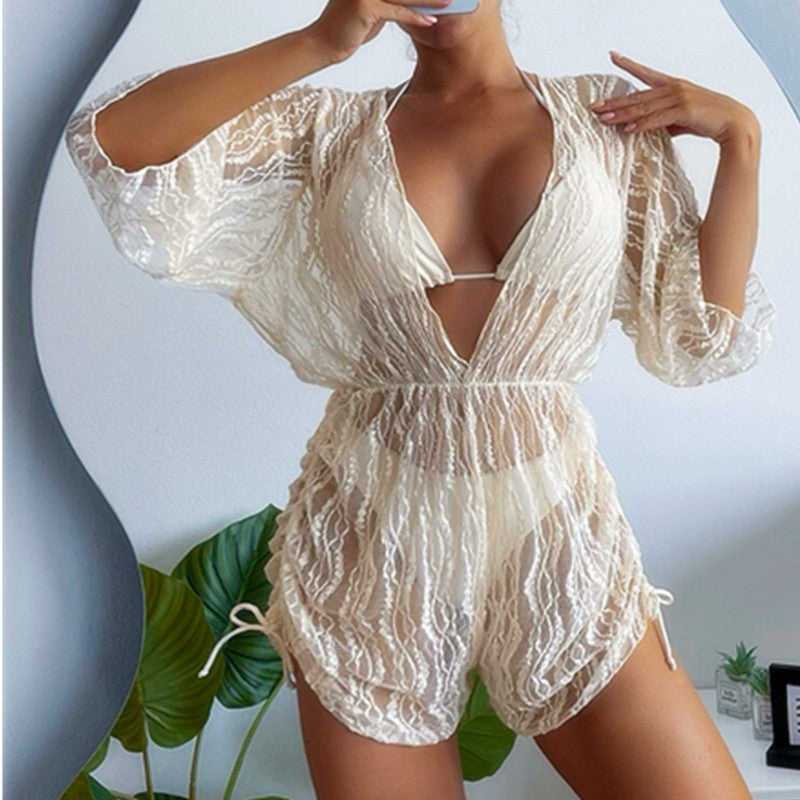 Women Transparent Beach Overalls Mune Fashion