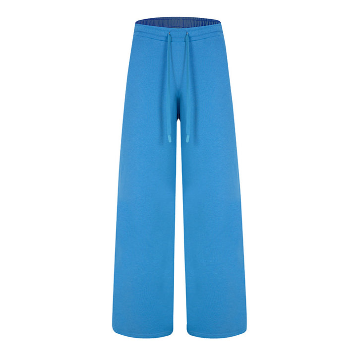 Women's Loose Lounge Jogging Pants with High Waist and Drawstring Mune Fashion