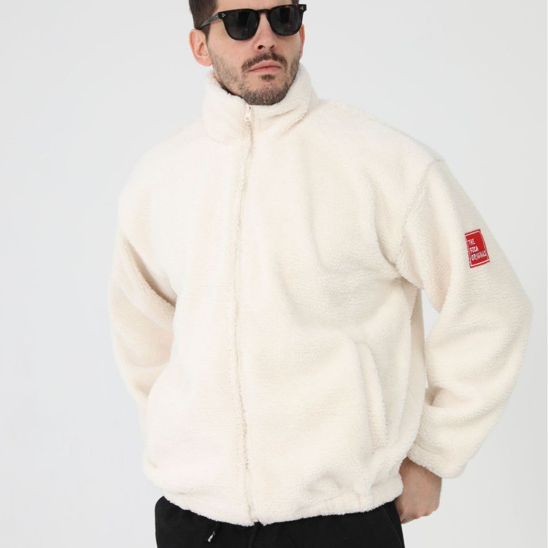 Men's Fleece Jacket with Stand-Up Collar and Practical Pockets Mune