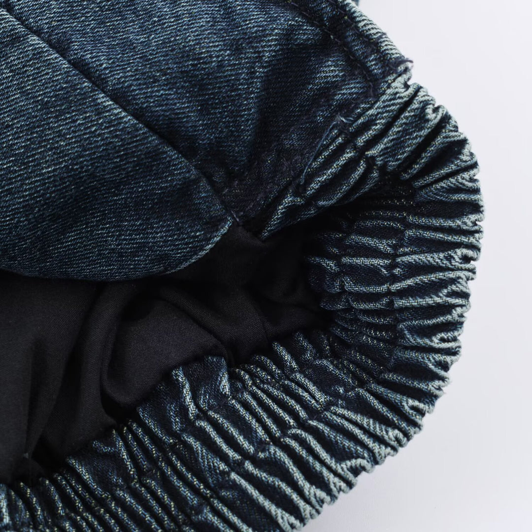 Women's Oversized Denim Jacket with Voluminous Faux Fur Collar and Elastic Hem Mune Fashion