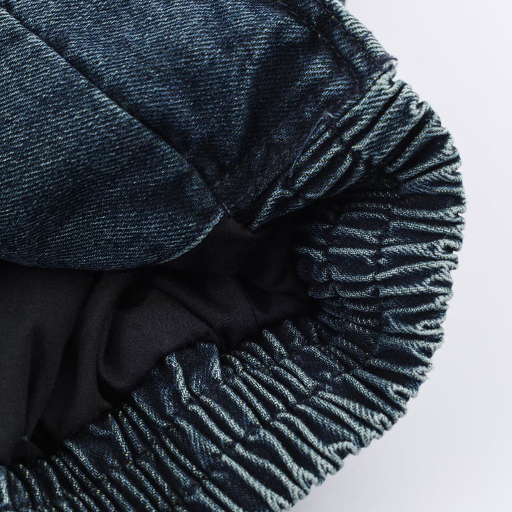 Women's Oversized Denim Jacket with Voluminous Faux Fur Collar and Elastic Hem Mune Fashion
