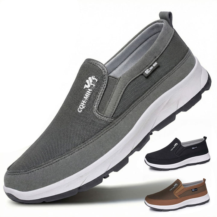 Men's padded slip-on comfort sneaker with elastic entry, shock-absorbing EVA platform sole and removable comfort insole Mune Fashion