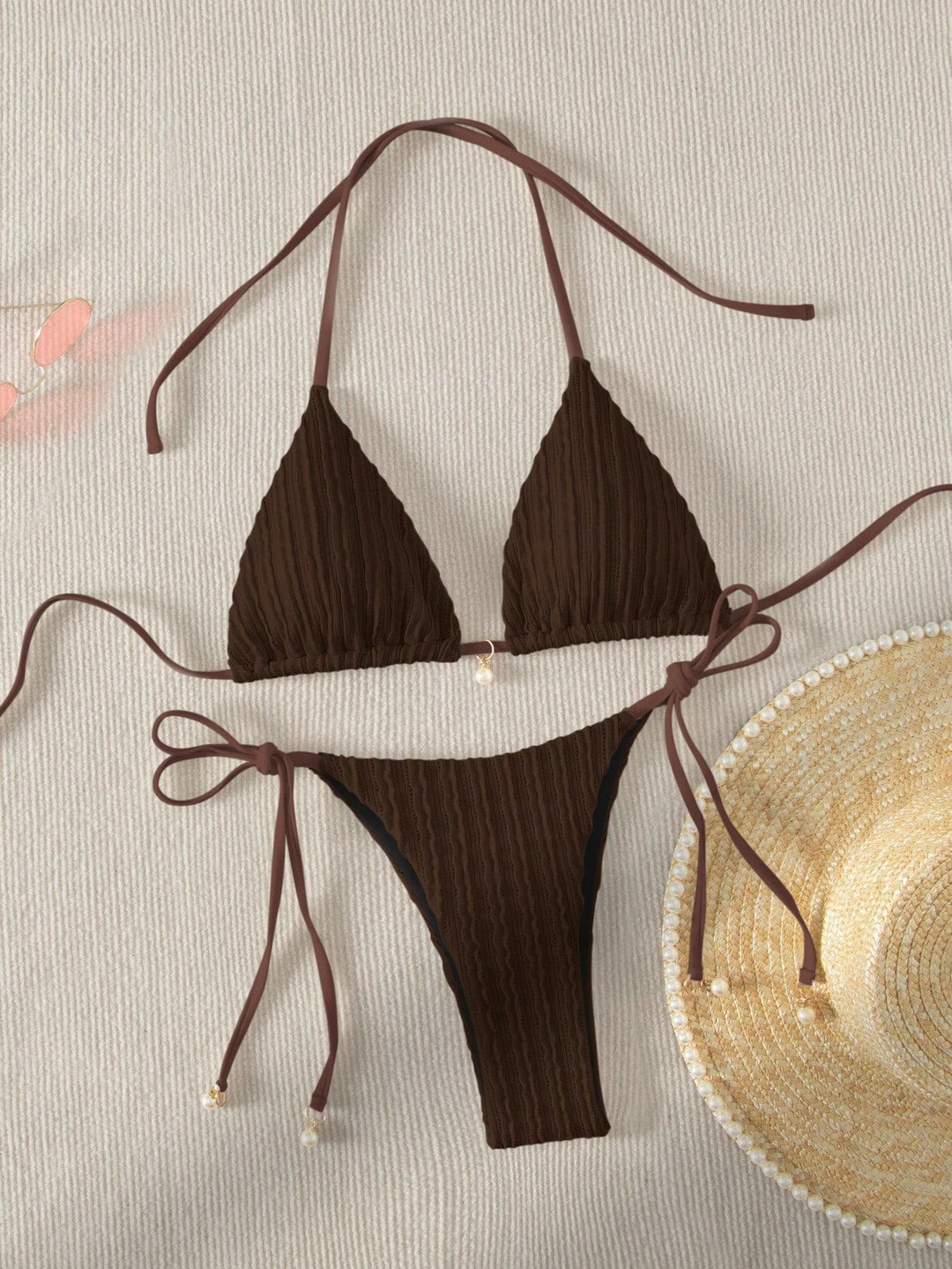 Women's Triangle Bikini with textured design and adjustable straps Mune Fashion