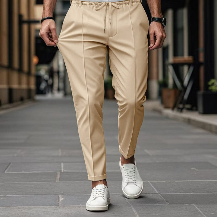 Men's trendy tapered jogging pants with crease and drawstring Mune Fashion