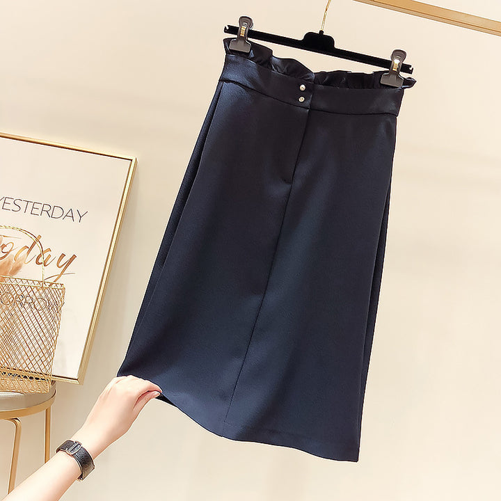 Women Elegant Midi Skirt with Pleated Design Mune Fashion