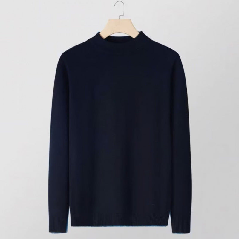 Women's fine knit stand collar pullover made of cotton blend with ribbed cuffs Mune Fashion